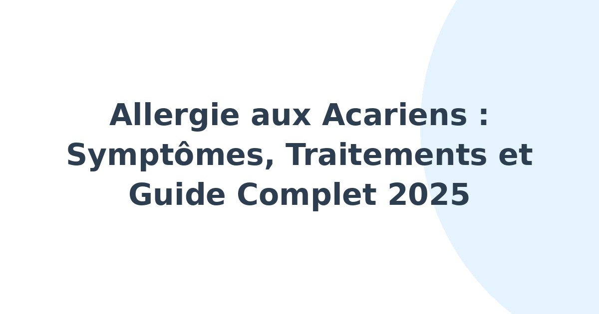 Allergie aux acariens