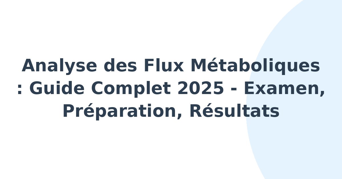 Analyse des flux métaboliques