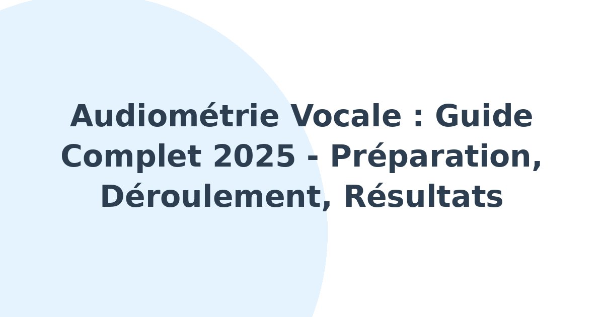 Audiométrie vocale