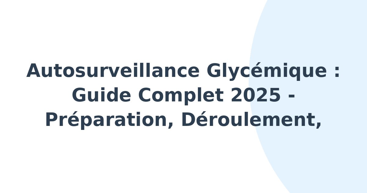 Autosurveillance glycémique