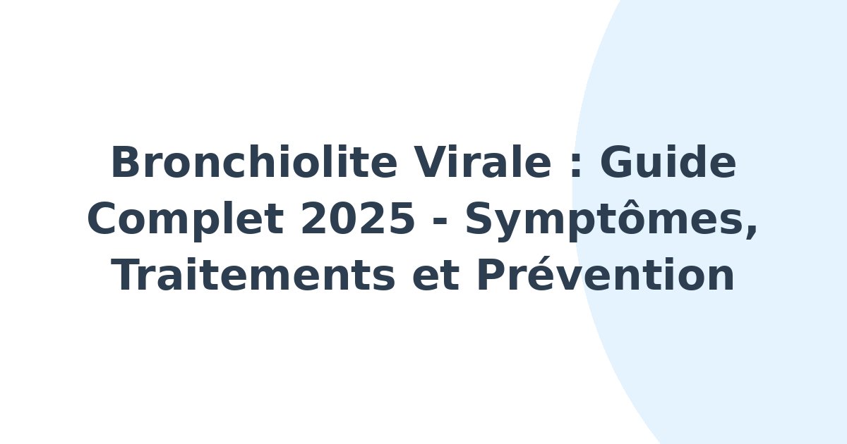 Bronchiolite virale