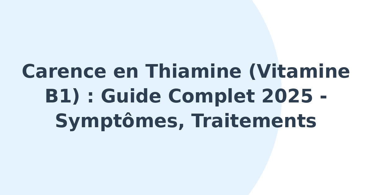 Carence en thiamine