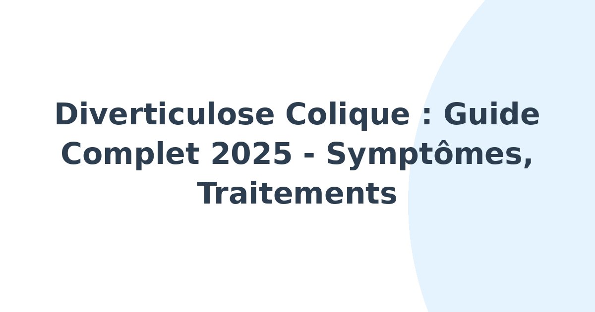Diverticulose colique