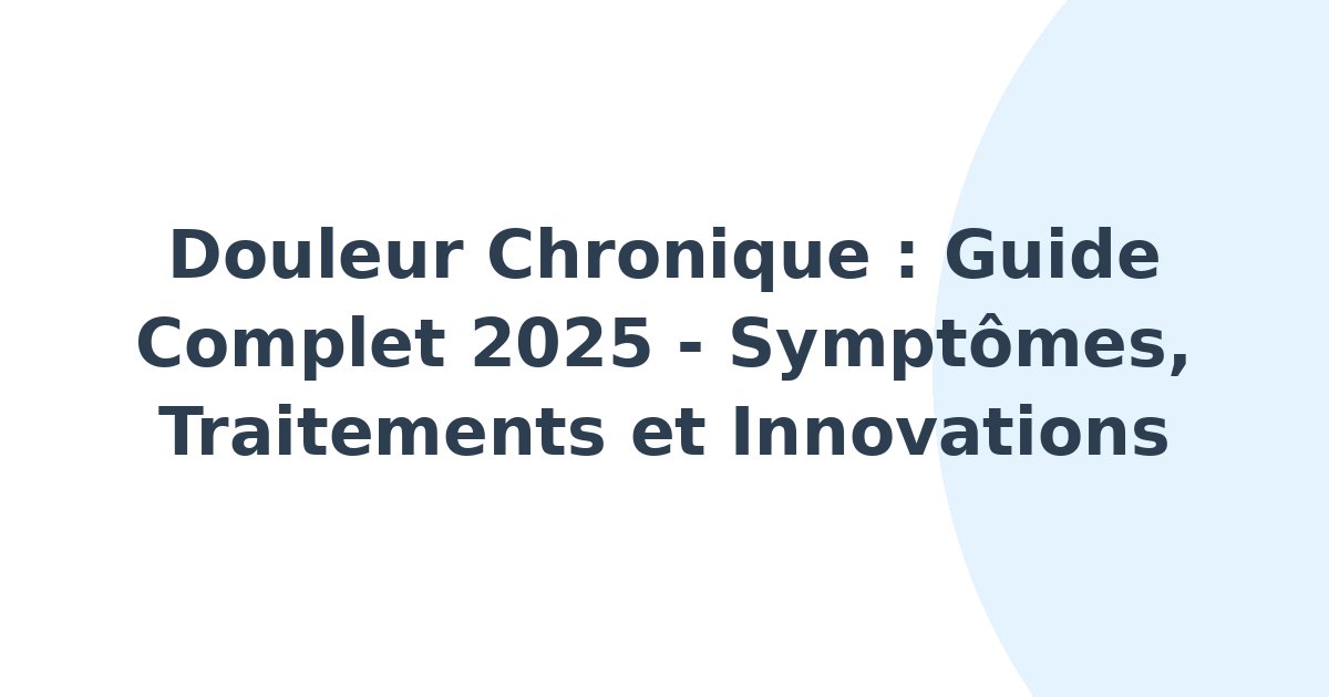 Douleur chronique