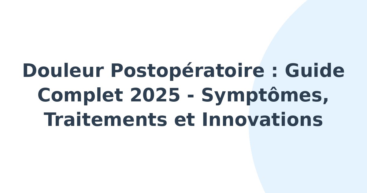 Douleur postopératoire