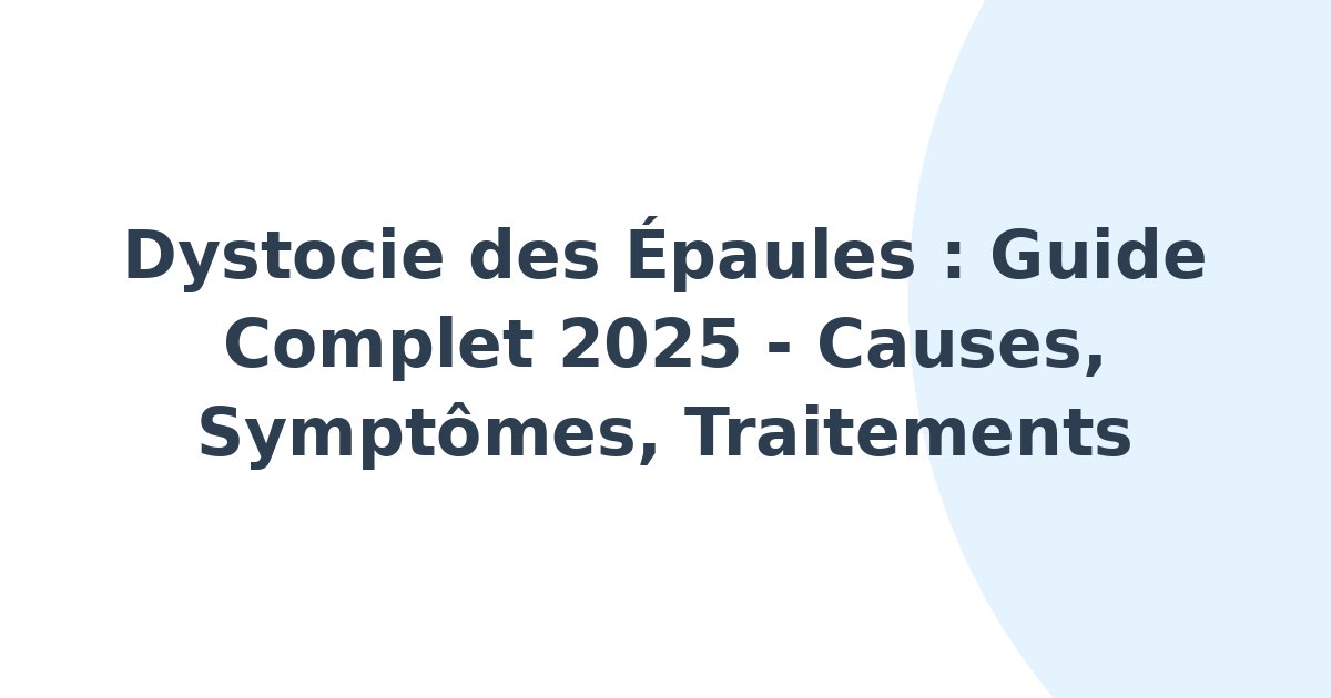 Dystocie des épaules