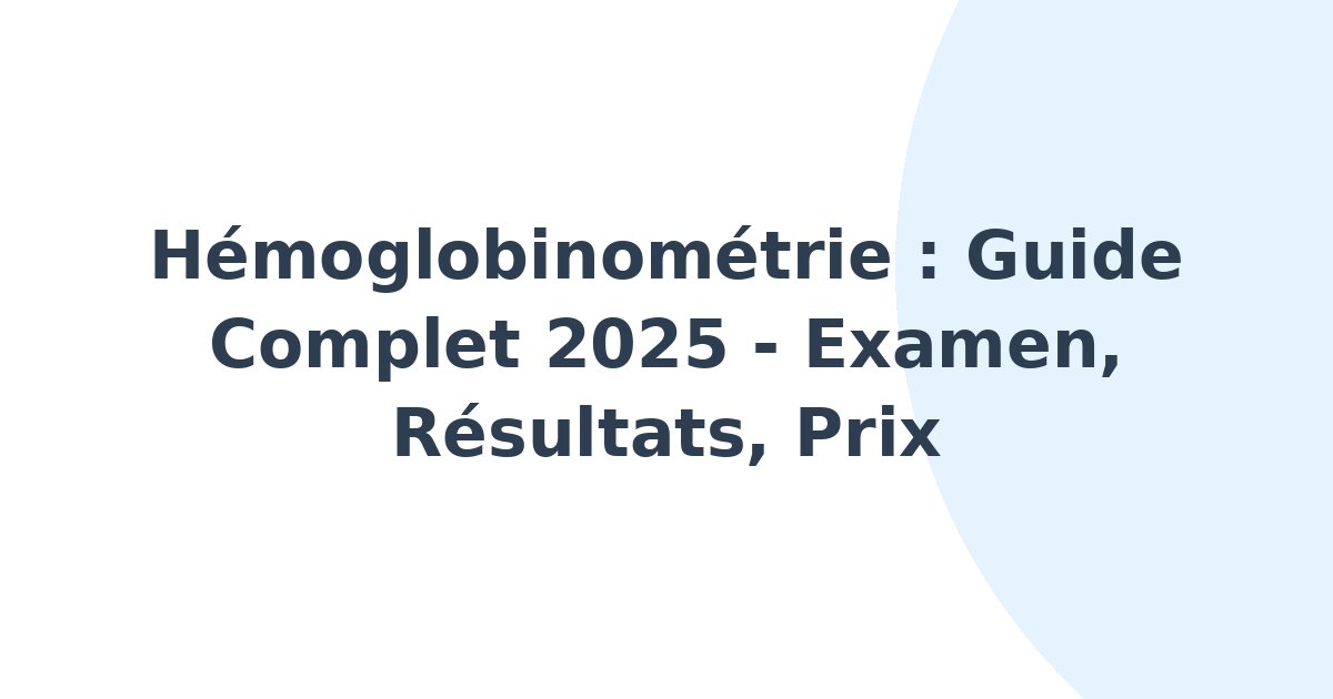 Hémoglobinométrie