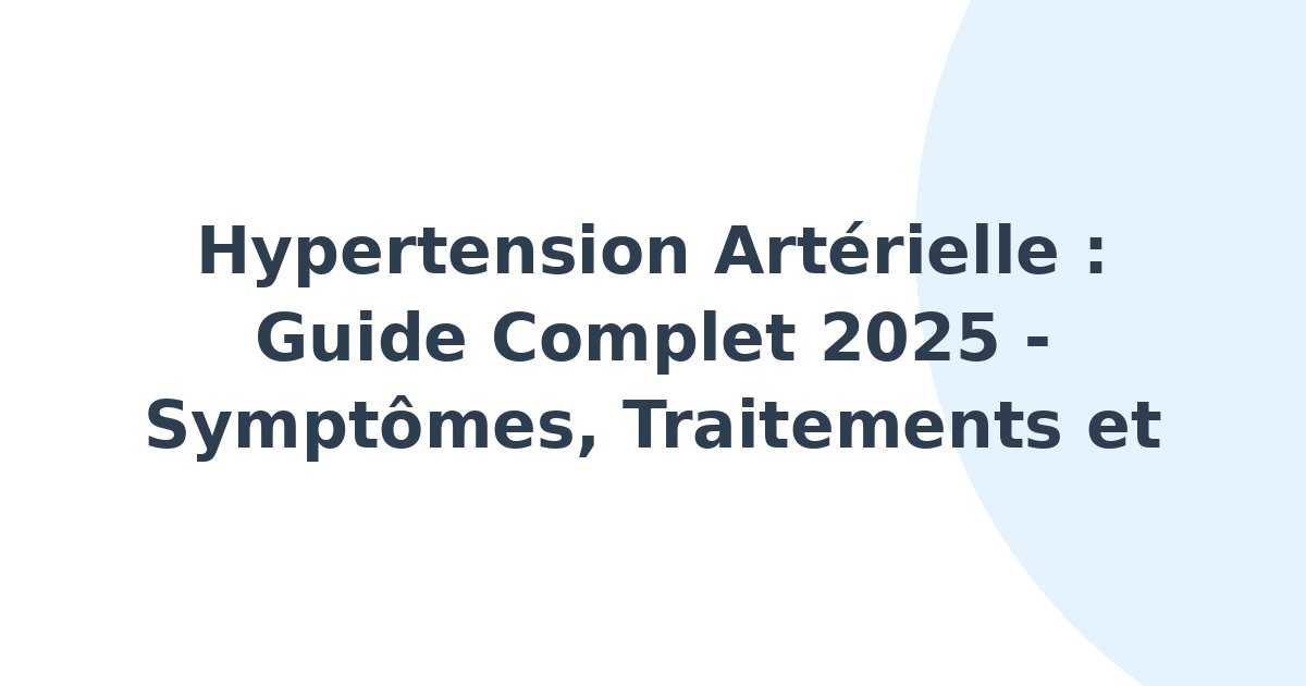 Hypertension artérielle