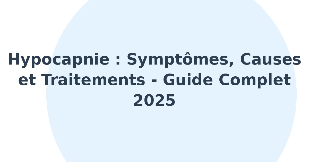 Hypocapnie