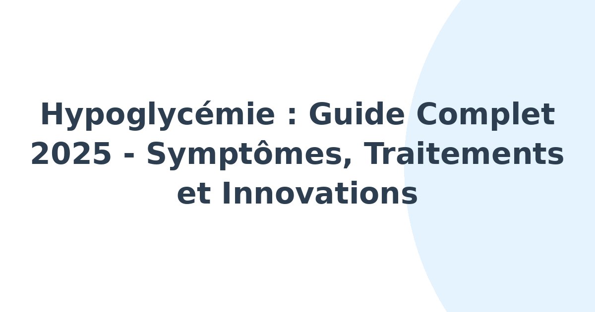 Hypoglycémie