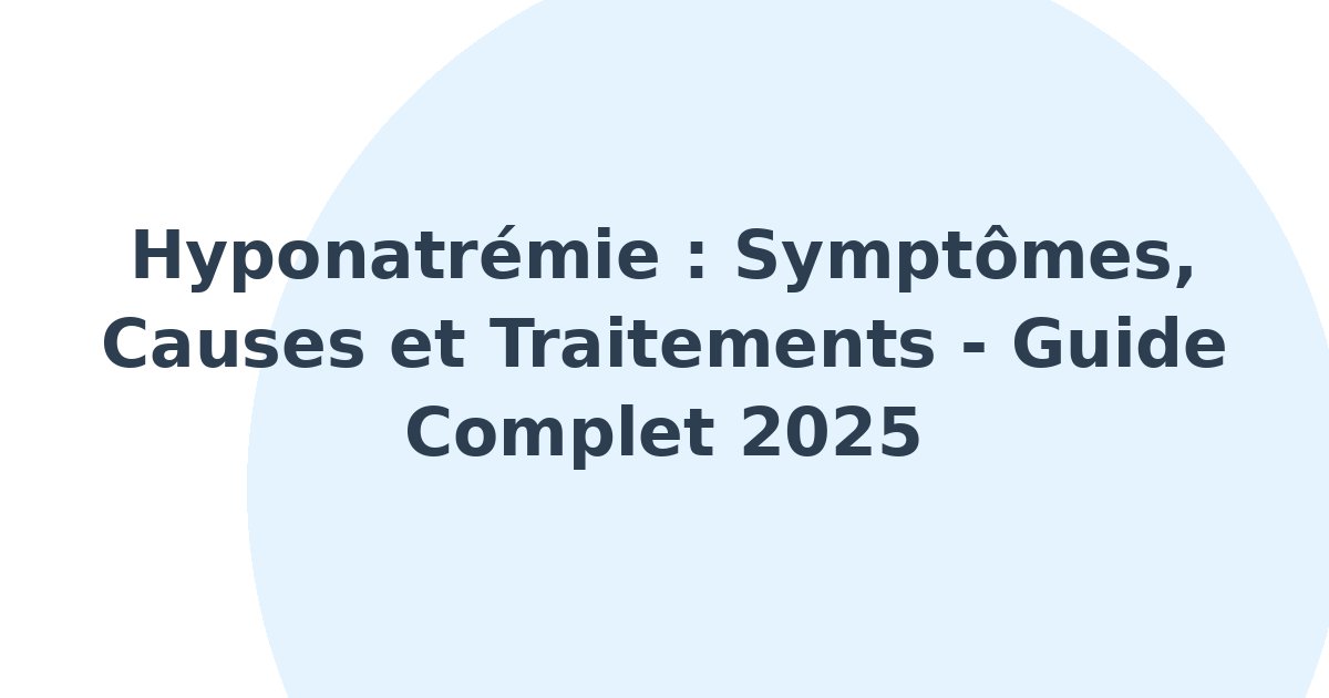 Hyponatrémie