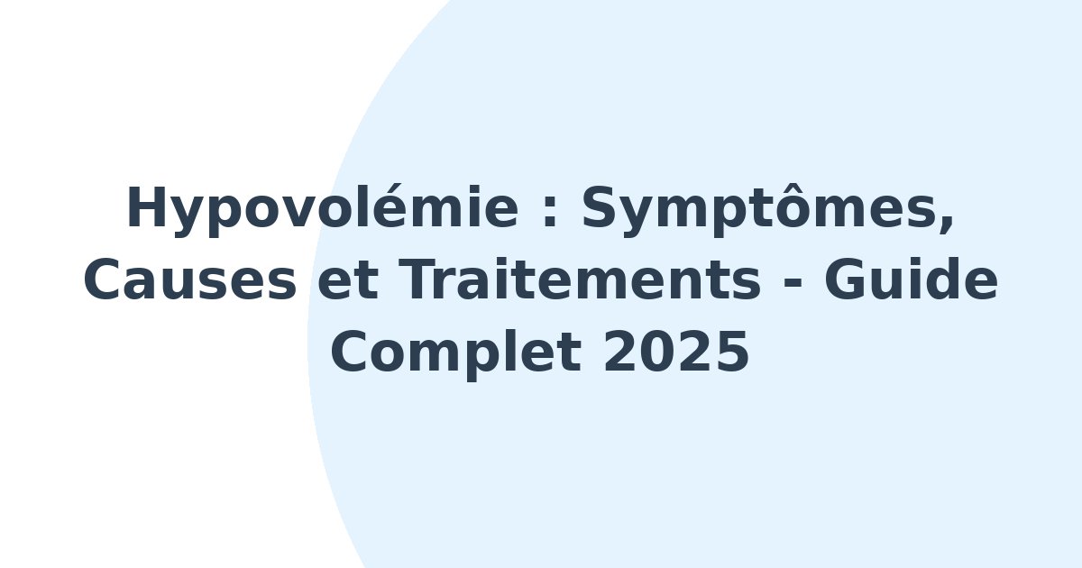 Hypovolémie