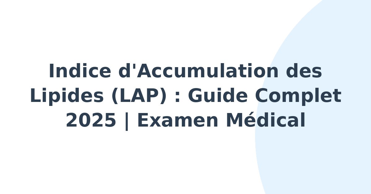Indice d'accumulation des lipides