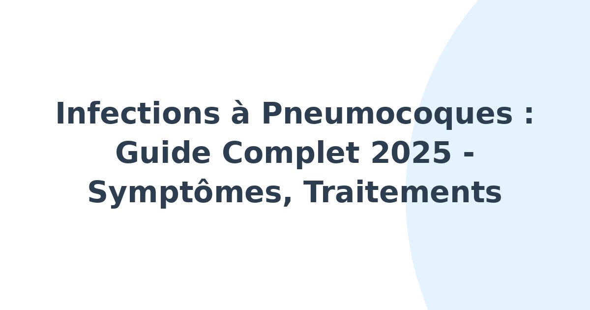 Infections à pneumocoques
