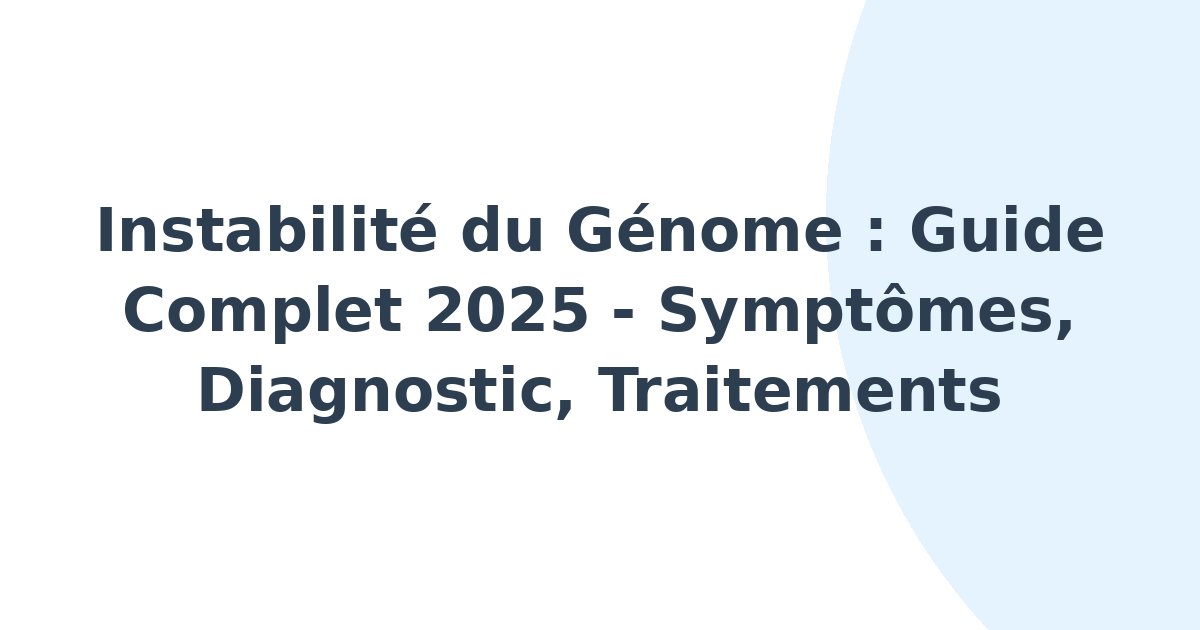 Instabilité du génome