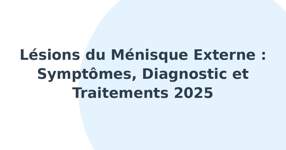 Lésions du ménisque externe