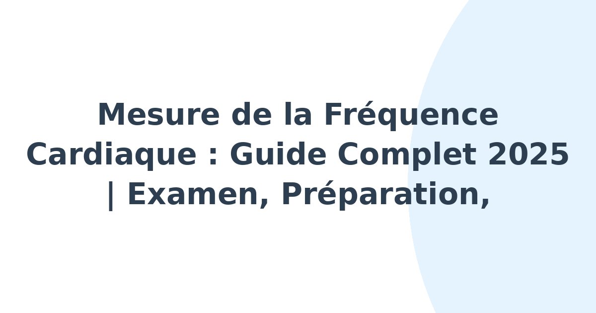 Mesure de la fréquence cardiaque