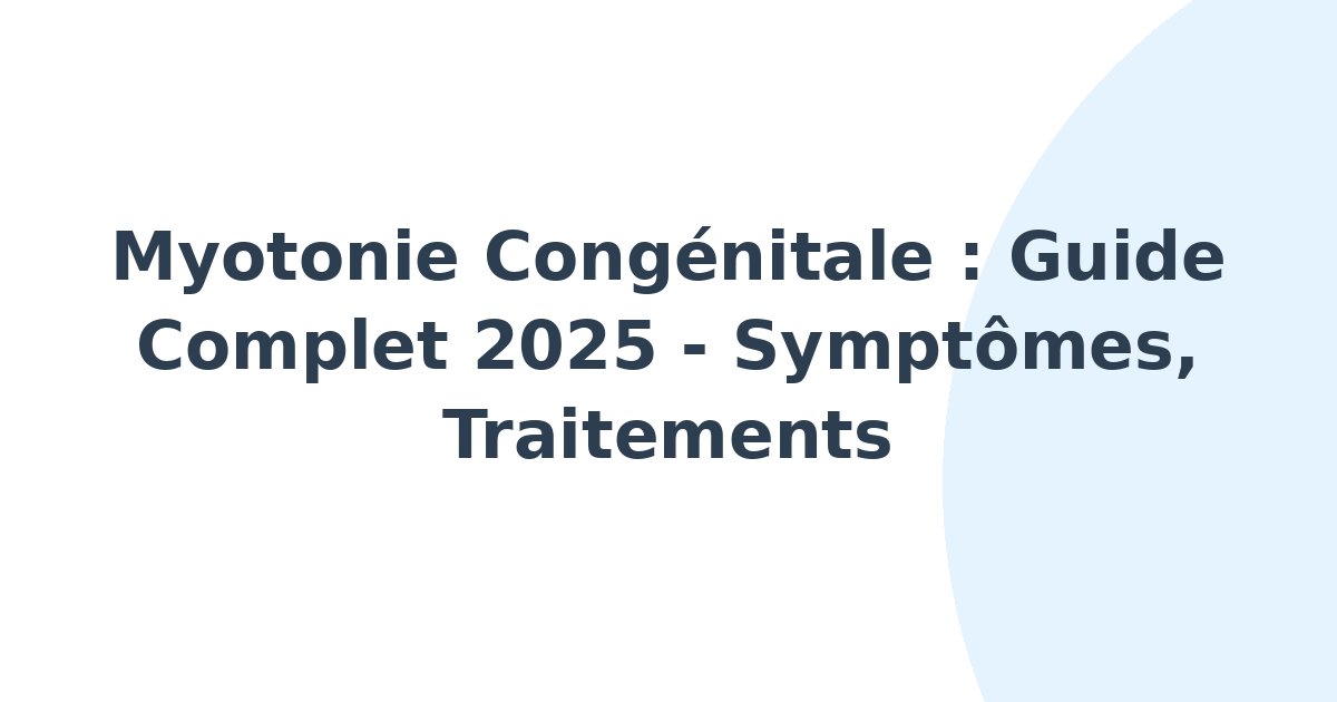 Myotonie congénitale