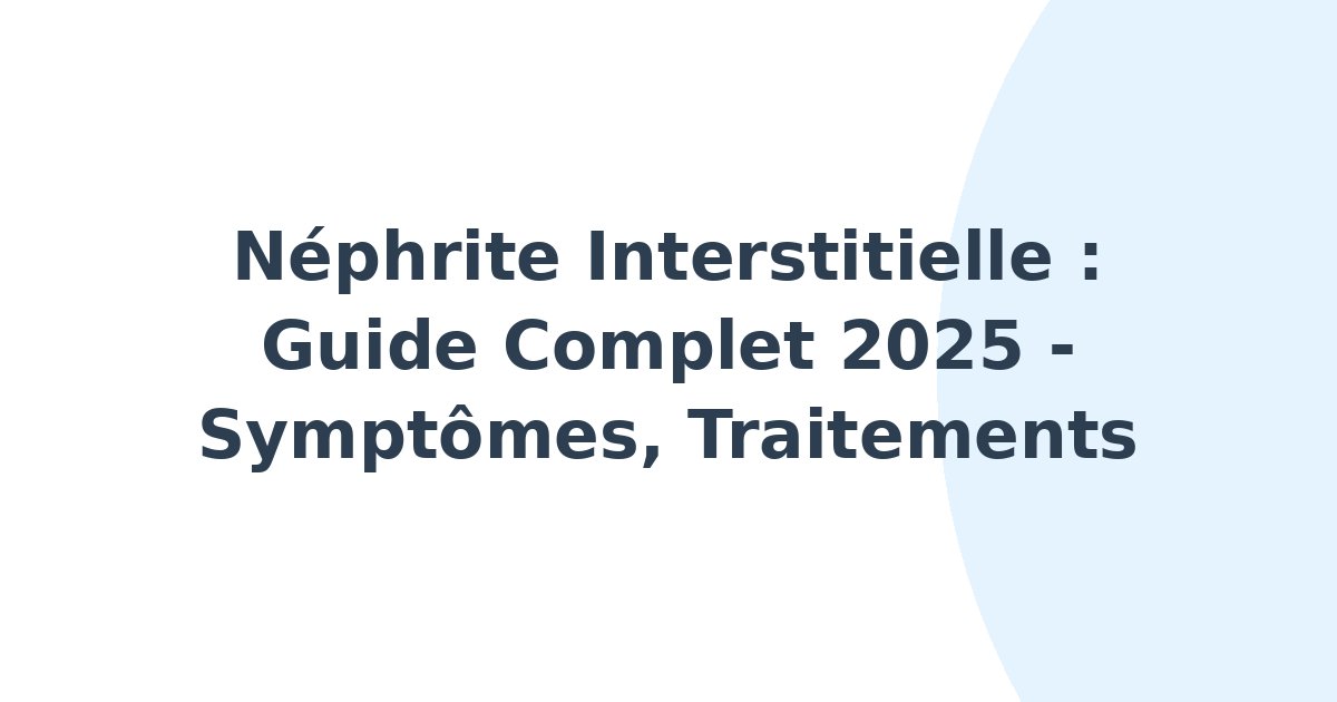 Néphrite interstitielle