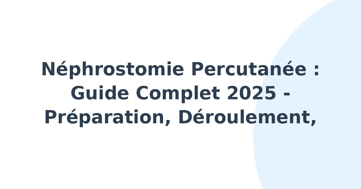Néphrostomie percutanée