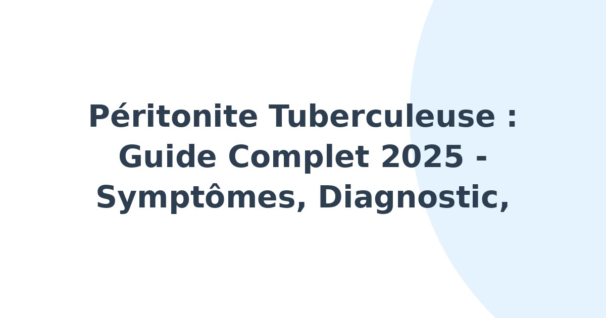 Péritonite tuberculeuse