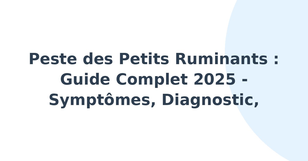 Peste des petits ruminants