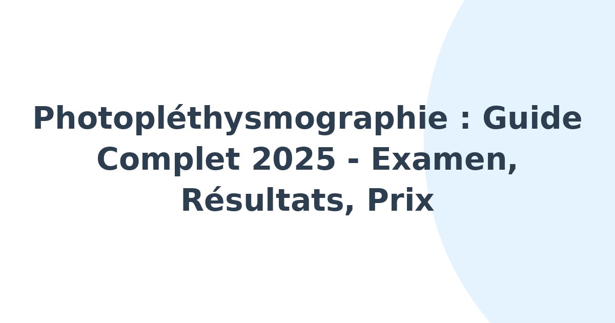 Photopléthysmographie