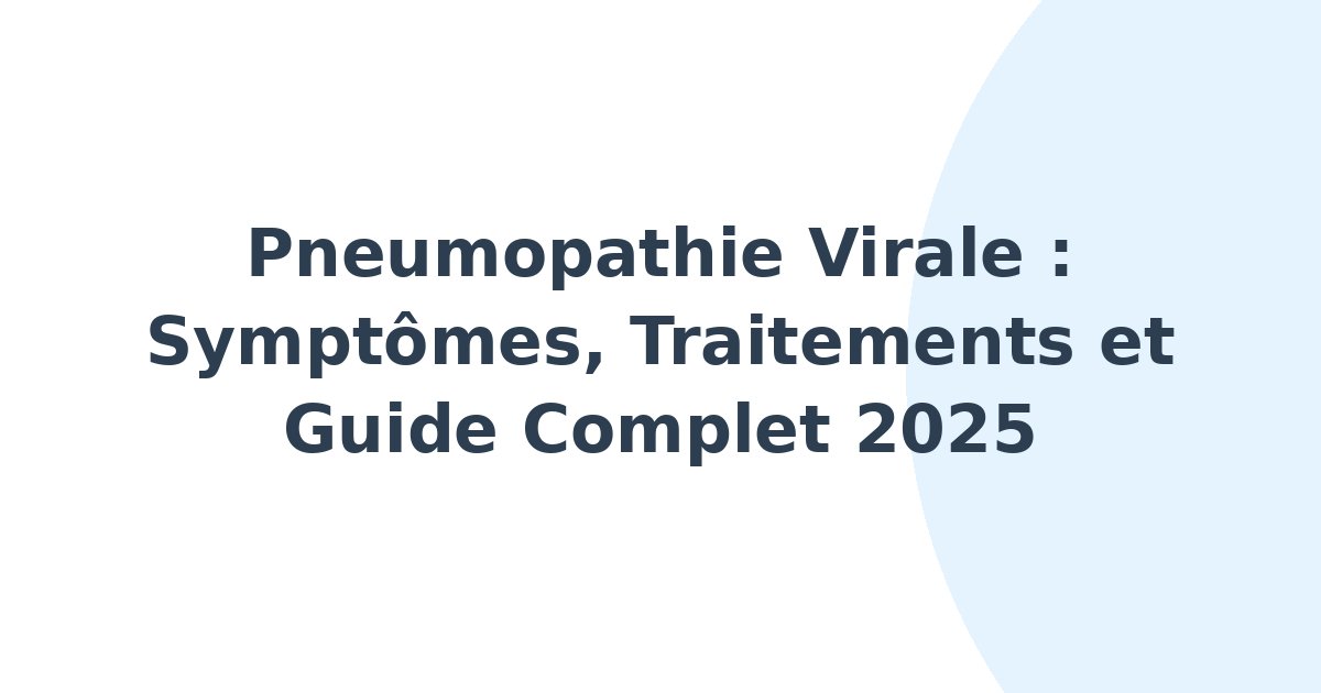 Pneumopathie virale