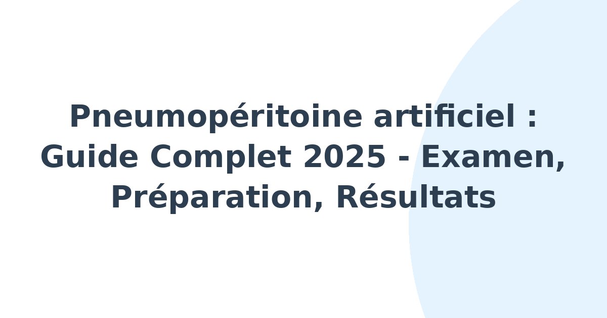 Pneumopéritoine artificiel