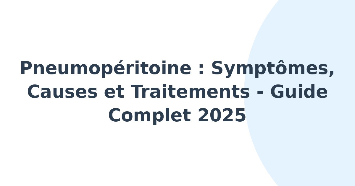 Pneumopéritoine