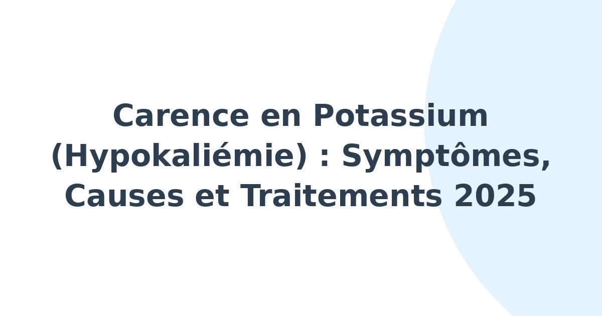 Potassium, carence