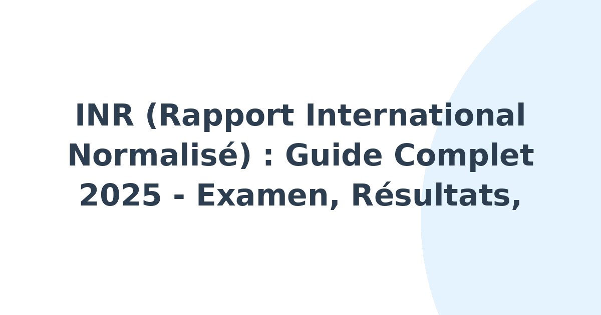 Rapport international normalisé