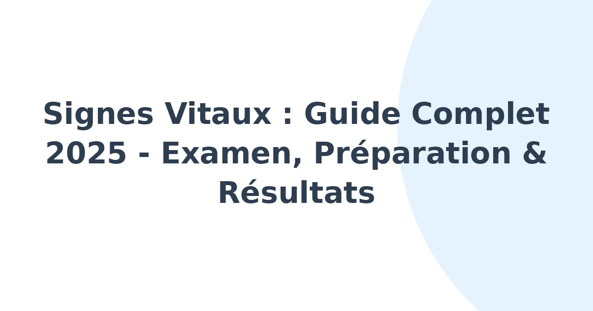 Signes vitaux