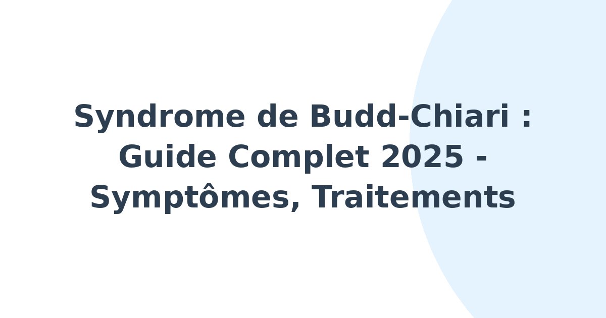 Syndrome de Budd-Chiari