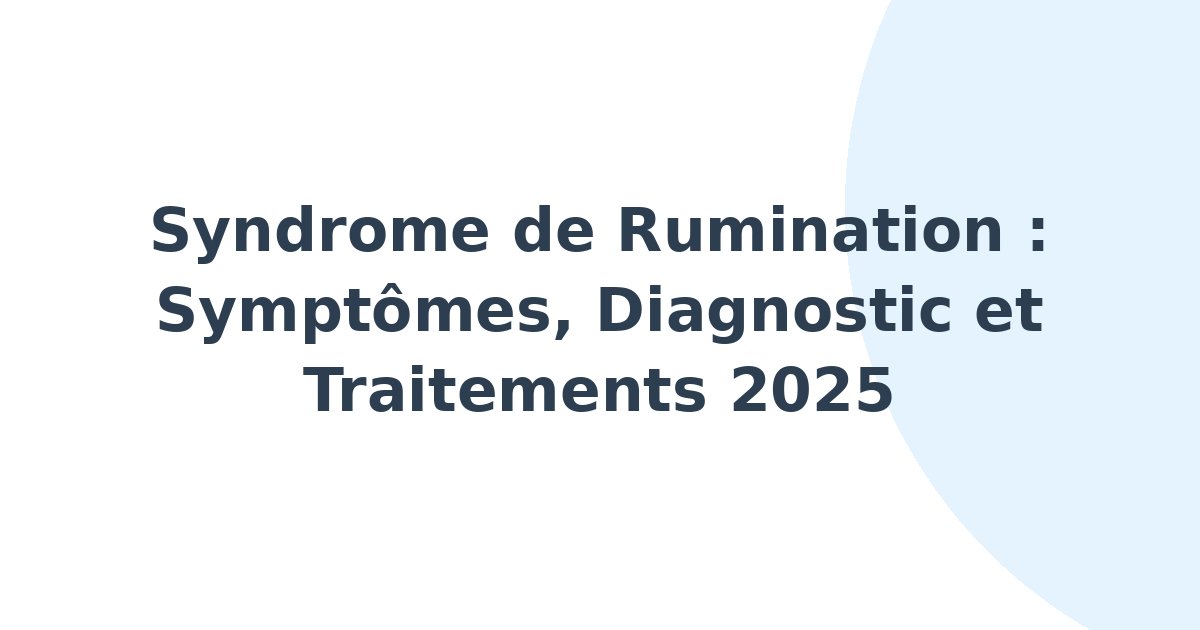 Syndrome de rumination