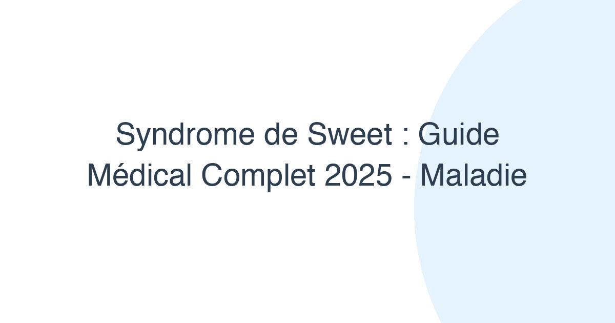 Syndrome de Sweet