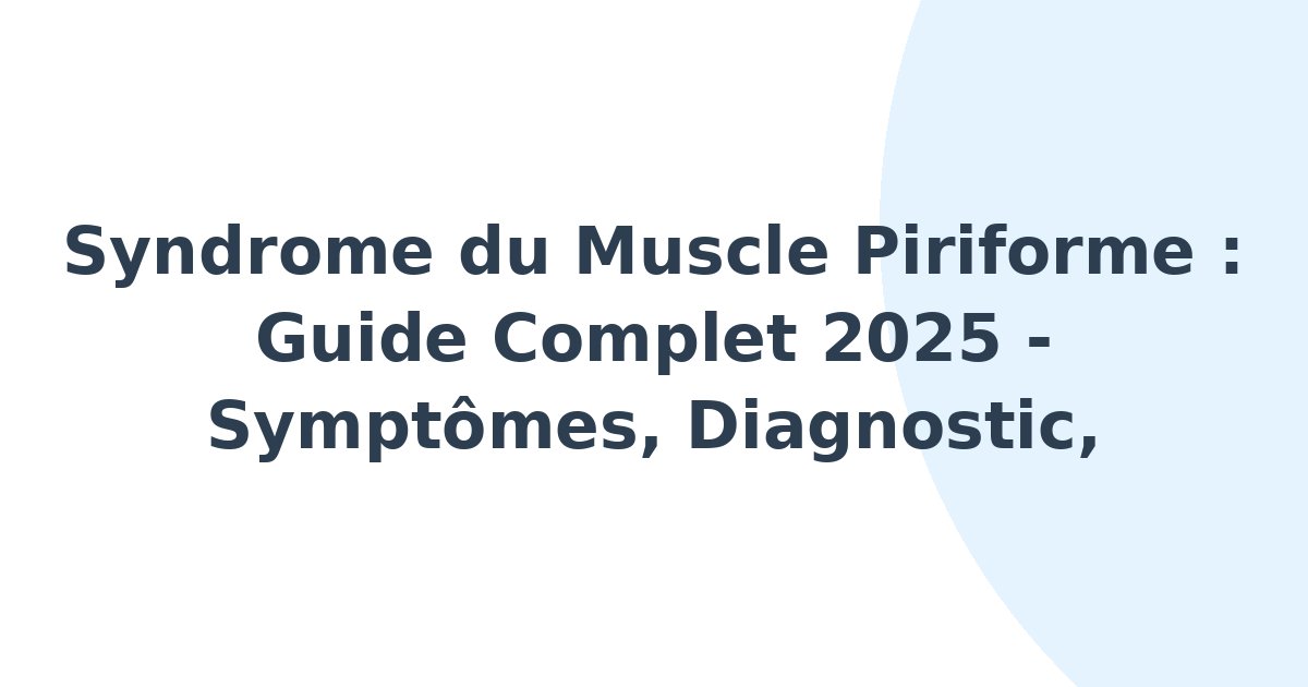 Syndrome du muscle piriforme