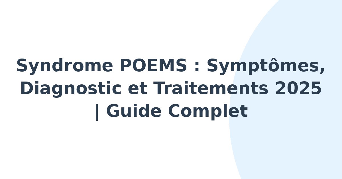 Syndrome POEMS