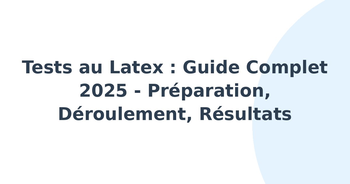 Tests au latex