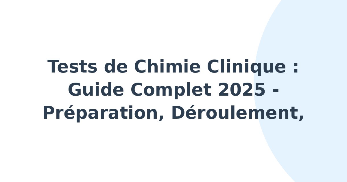 Tests de chimie clinique