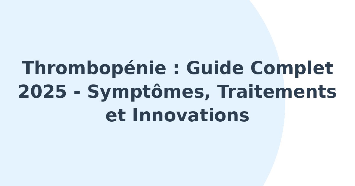Thrombopénie