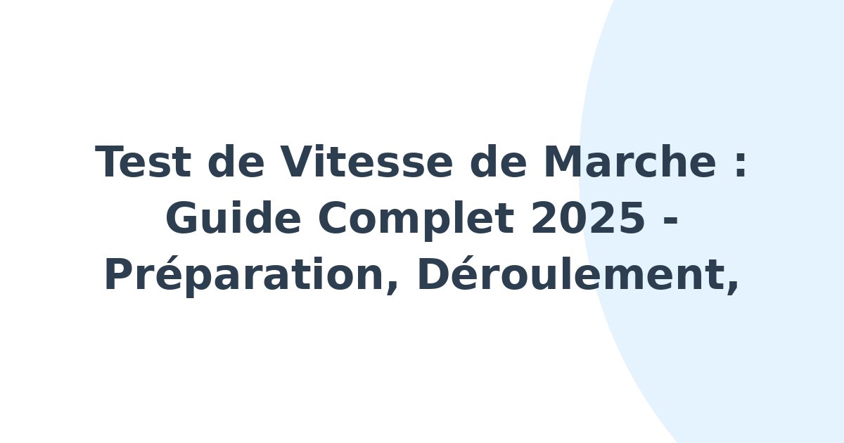 Vitesse de marche